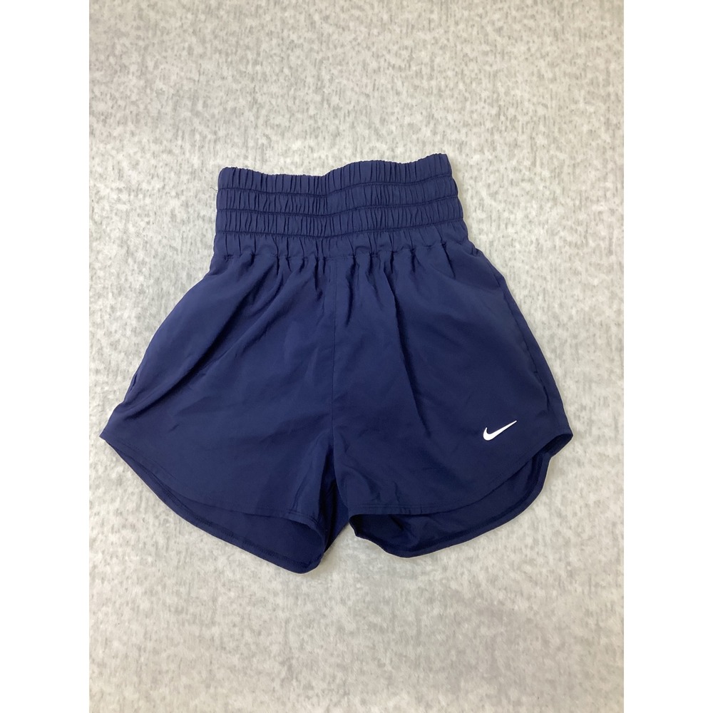 Nike Womens Dri-FIT High Waisted Training Shorts Navy Blue DX6642-410 XS